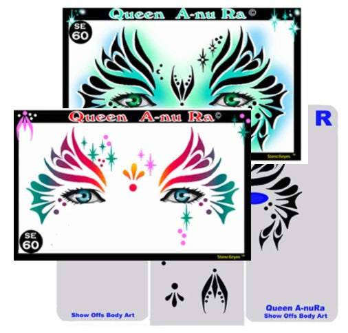 Stencil Eyes / Mask - Face Painting Stencil - QUEEN A-NU RA - Child Size