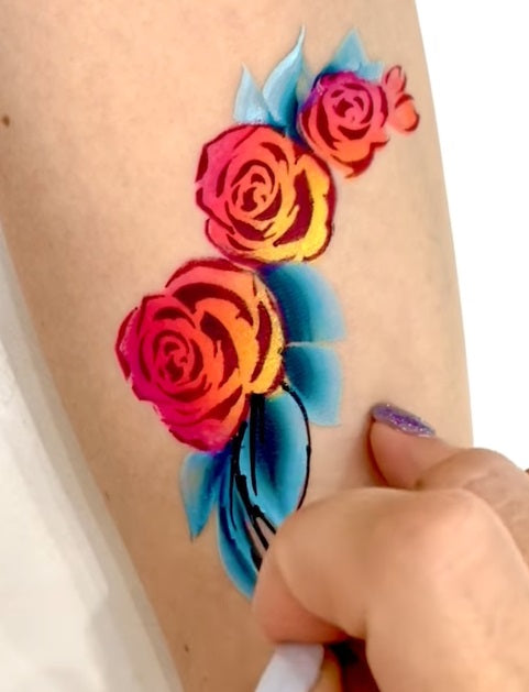 MILENA STENCILS | Face Painting Stencil -  (Pretty Rose Wrap Set)  V1
