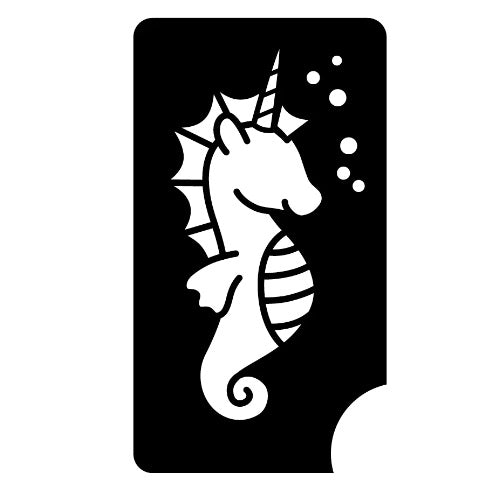 Art Factory | Glitter Tattoo Stencil - 219 Seahorse Unicorn #11