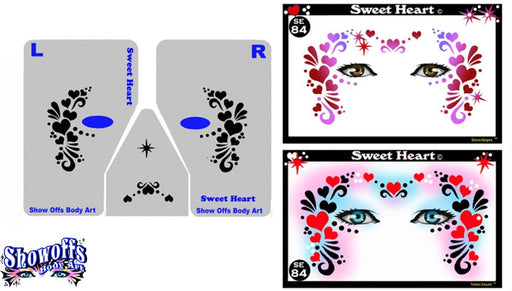 Stencil Eyes / Mask - Face Painting Stencil - Sweet Heart - Child Size