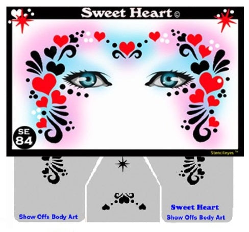 Stencil Eyes / Mask - Face Painting Stencil - Sweet Heart - Child Size