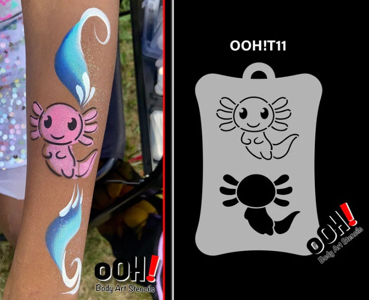 Ooh! Face Painting Stencil | Axolotl (T11)