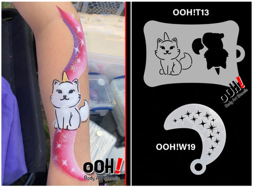 Ooh! Face Painting Stencil | Caticorn (T13)